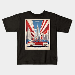 New York City United States of America Tourism Vintage Kids T-Shirt